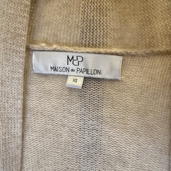 Maison de Papillon XS Womens Long Cashmere Cardigan Biege - Picture 4 of 7